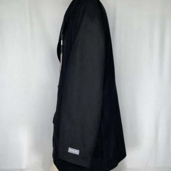 NEW MICHAEL KORS Mens Coat Black Size 48L Double Breasted Overcoat Wool Blend - Picture 9 of 12